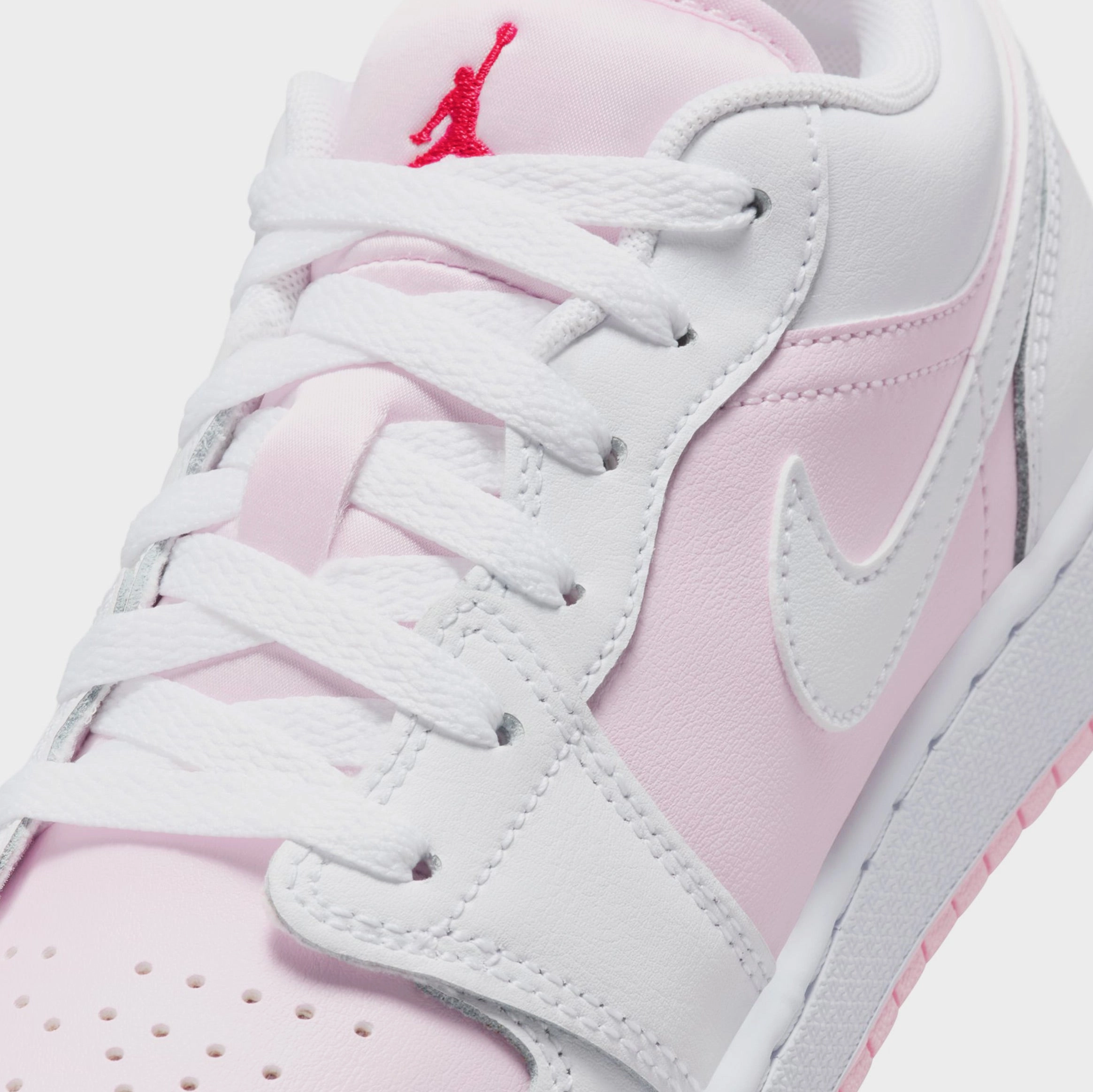 Air Jordan 1 Low Grade School Lifestyle Shoes (Pink Foam/White/Fire Red) Air Jordan 1 original design shoes