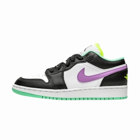 Air Jordan 1 Low GS 'White Violet Shock' Air Jordan 1 Low sneakers perfect for casual outfits