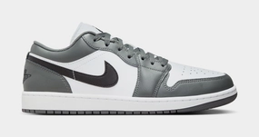 Air Jordan 1 Low Iron Grey Mens Lifestyle Shoes (White/Iron Grey/Black) Air Jordan 1 classic shoes for streetwear looks