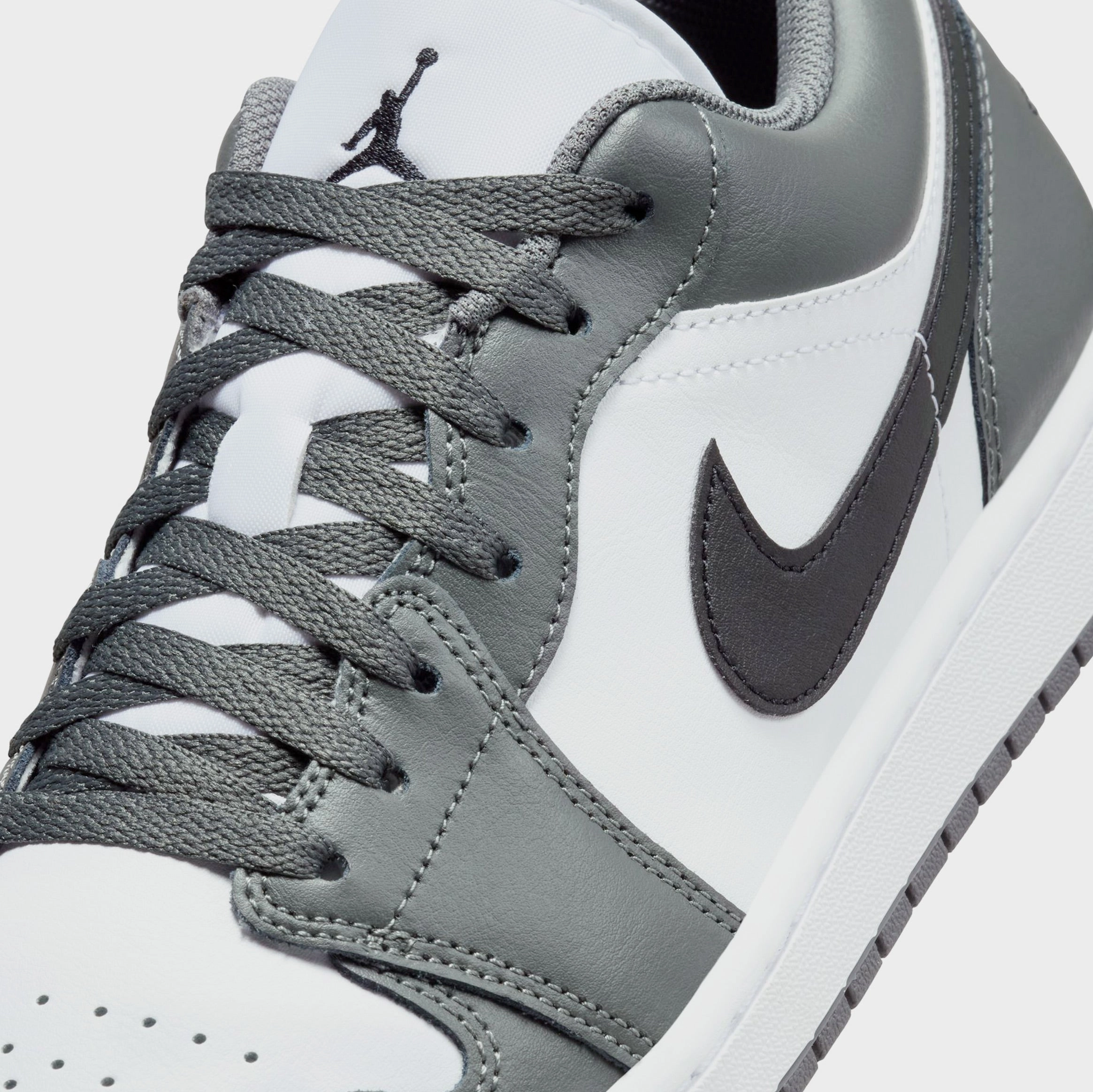 Air Jordan 1 Low Iron Grey Mens Lifestyle Shoes (White/Iron Grey/Black) Air Jordan 1 original design shoes