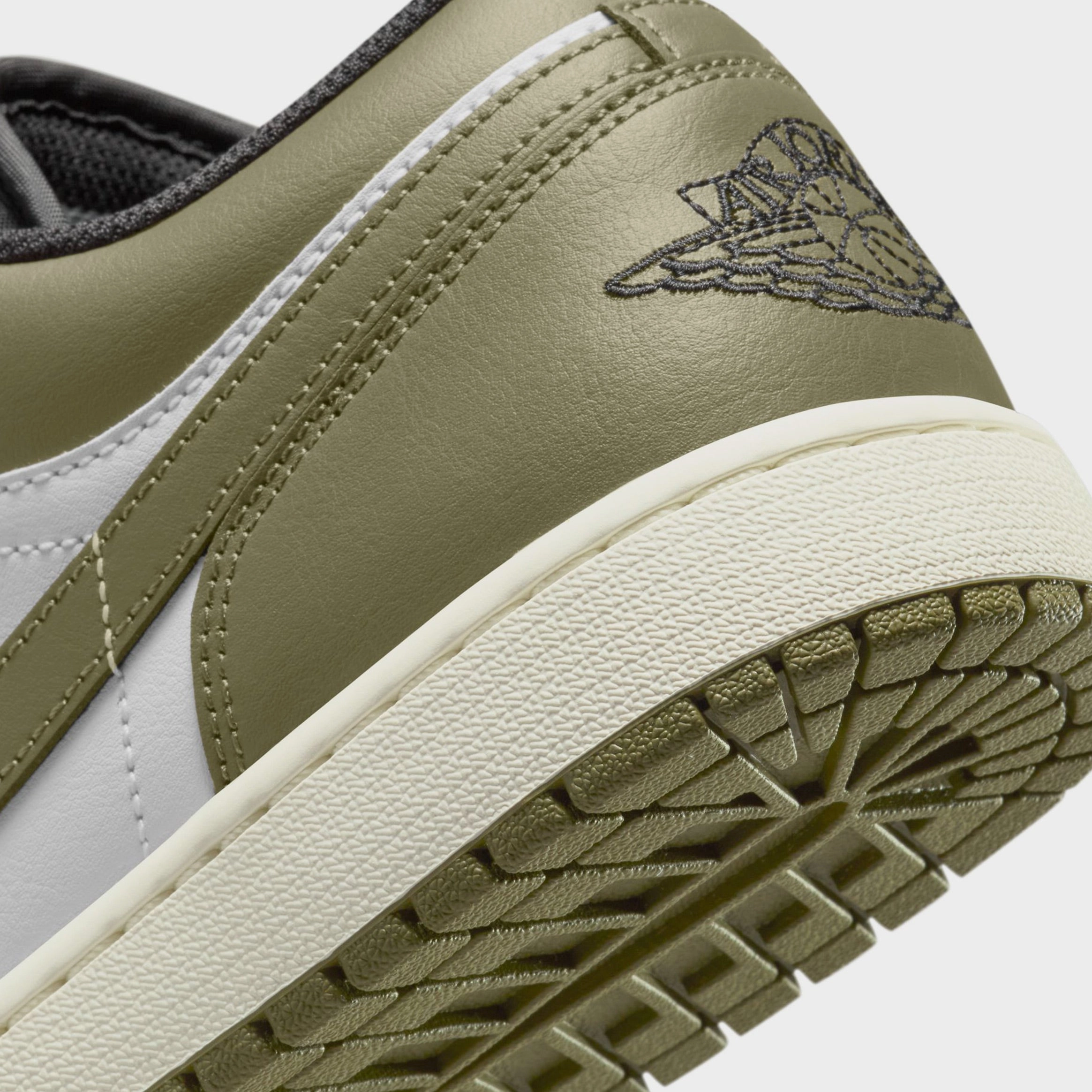 Air Jordan 1 Low Medium Olive Mens Lifestyle Shoes (Black/Medium Olive/White) Air Jordan 1 original design shoes