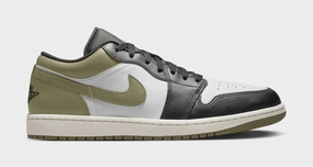 Air Jordan 1 Low Medium Olive Mens Lifestyle Shoes (Black/Medium Olive/White) Air Jordan 1 classic shoes for streetwear looks