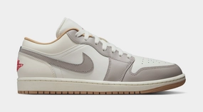 Air Jordan 1 Low Mens Lifestyle Shoes (Sail/Fire Red/College Grey/Hemp) Air Jordan 1 classic shoes for streetwear looks
