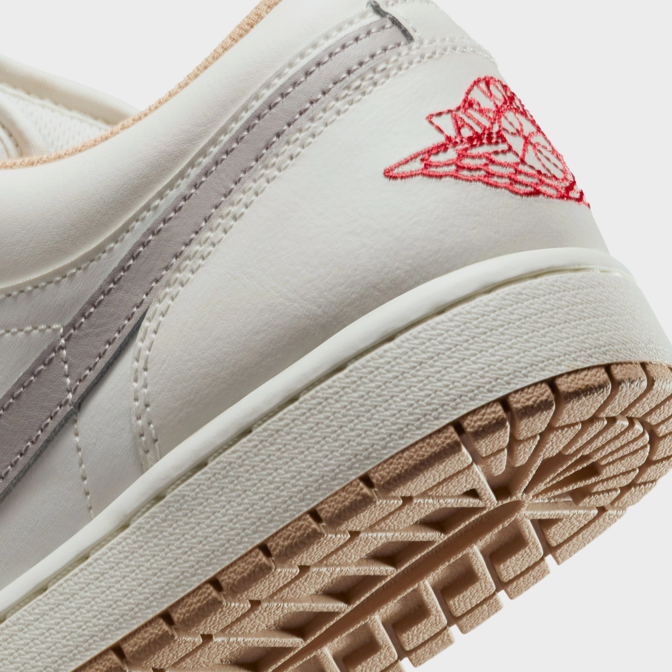 Air Jordan 1 Low Mens Lifestyle Shoes (Sail/Fire Red/College Grey/Hemp) Air Jordan 1 original design shoes
