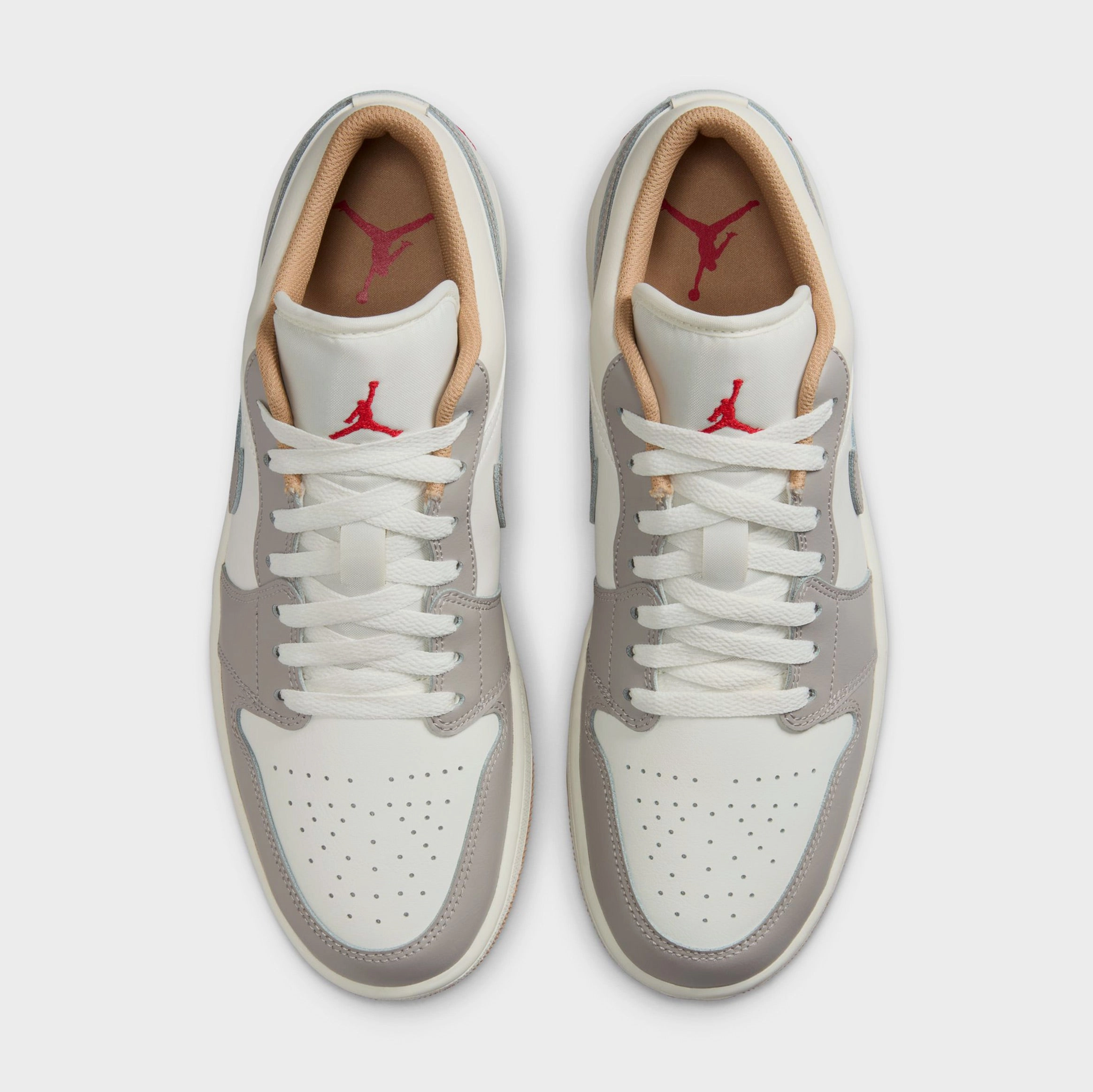 Air Jordan 1 Low Mens Lifestyle Shoes (Sail/Fire Red/College Grey/Hemp) Air Jordan 1 original design shoes