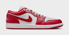 Air Jordan 1 Low Mens Lifestyle Shoes (Summit White/Summit White/Varsity Red) Air Jordan 1 classic shoes for streetwear looks