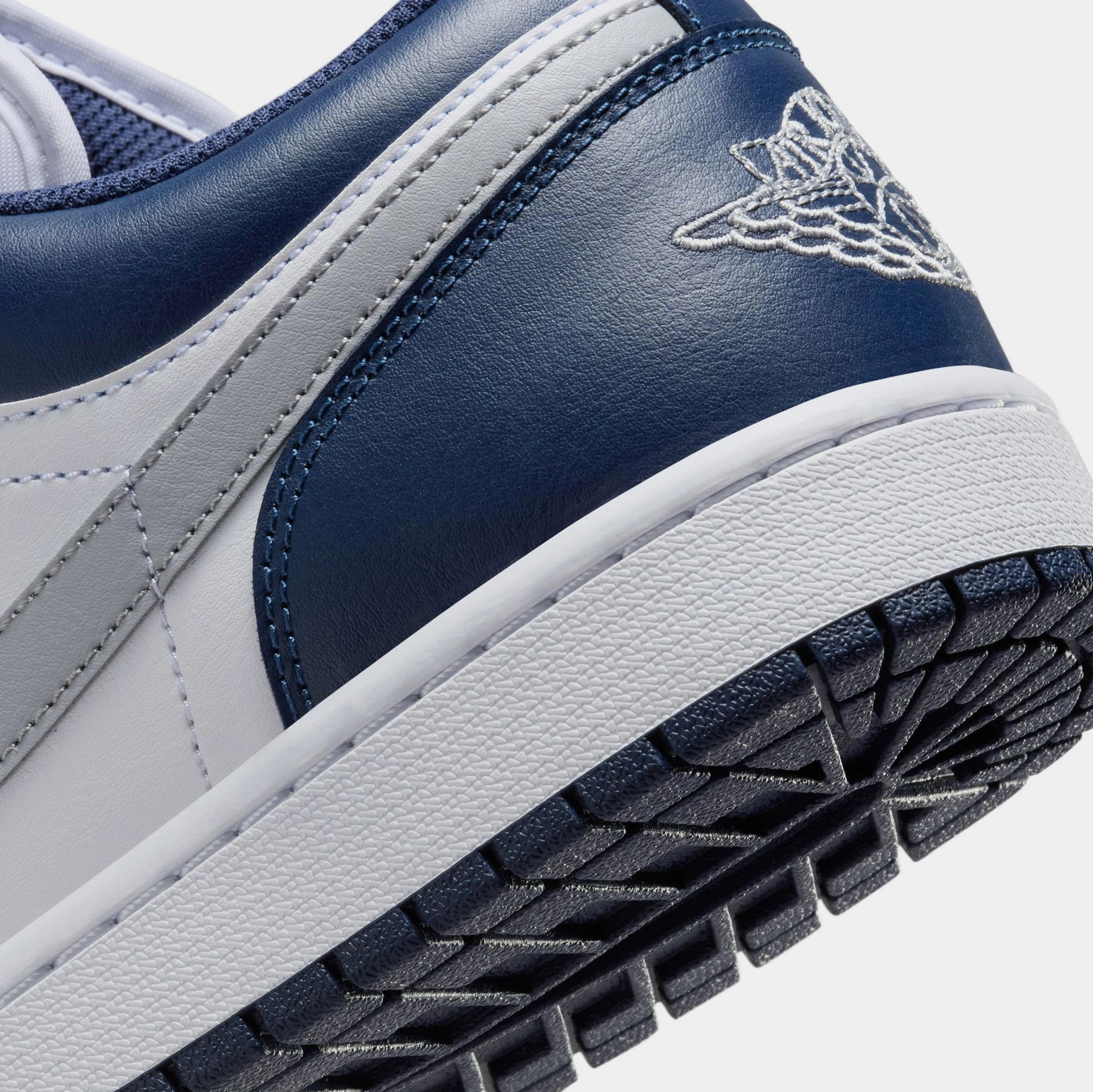 Air Jordan 1 Low Midnight Navy Mens Lifestyle Shoes (White/Midnight Navy/Wolf Grey) Air Jordan 1 original design shoes
