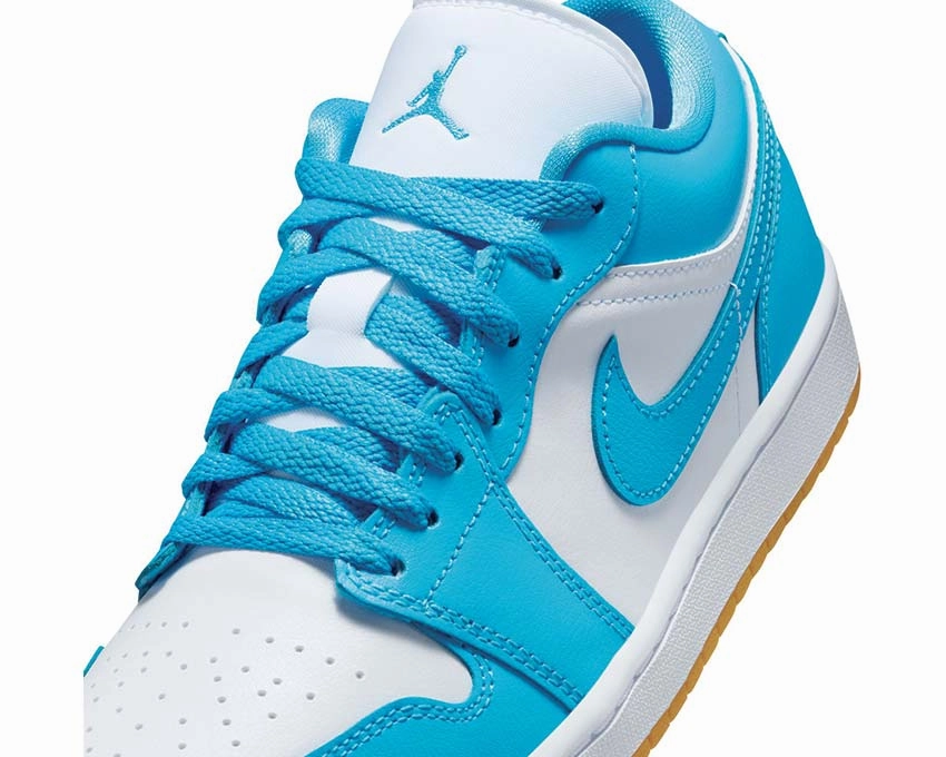 Air Jordan 1 Low "Powder Blue" Vintage leather court sneakers