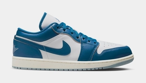 Air Jordan 1 Low SE Industrial Blue Mens Lifestyle Shoes (White/Blue Grey/Sail/Industrial Blue) Air Jordan 1 classic shoes for streetwear looks