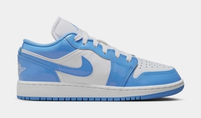 Air Jordan 1 Low SE Legend Blue Grade School Lifestyle Shoes (White/Legend Blue) Air Jordan 1 classic shoes for streetwear looks