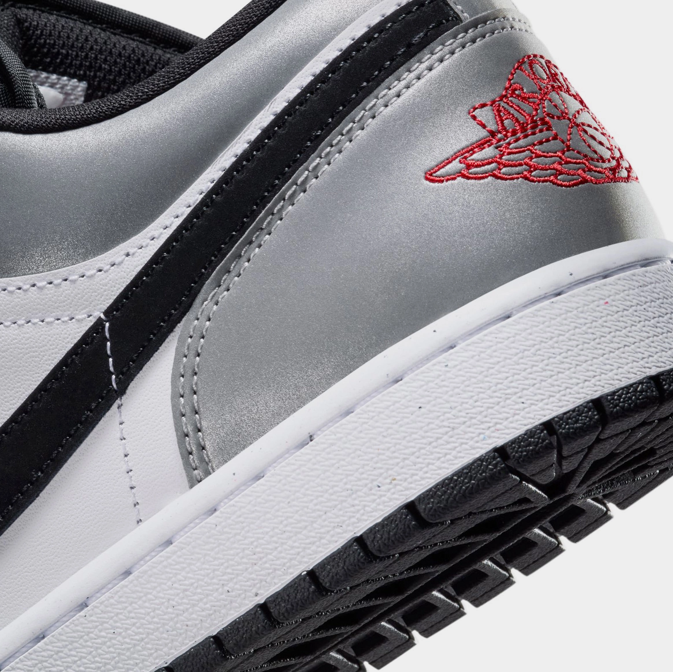 Air Jordan 1 Low SE Mens Lifestyle Shoes (White/Black/Matte Silver/Fire Red) Air Jordan 1 original design shoes
