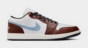 Air Jordan 1 Low SE Mens Lifestyle Shoes (White/Blue Grey/Black/Sail) Air Jordan 1 classic shoes for streetwear looks