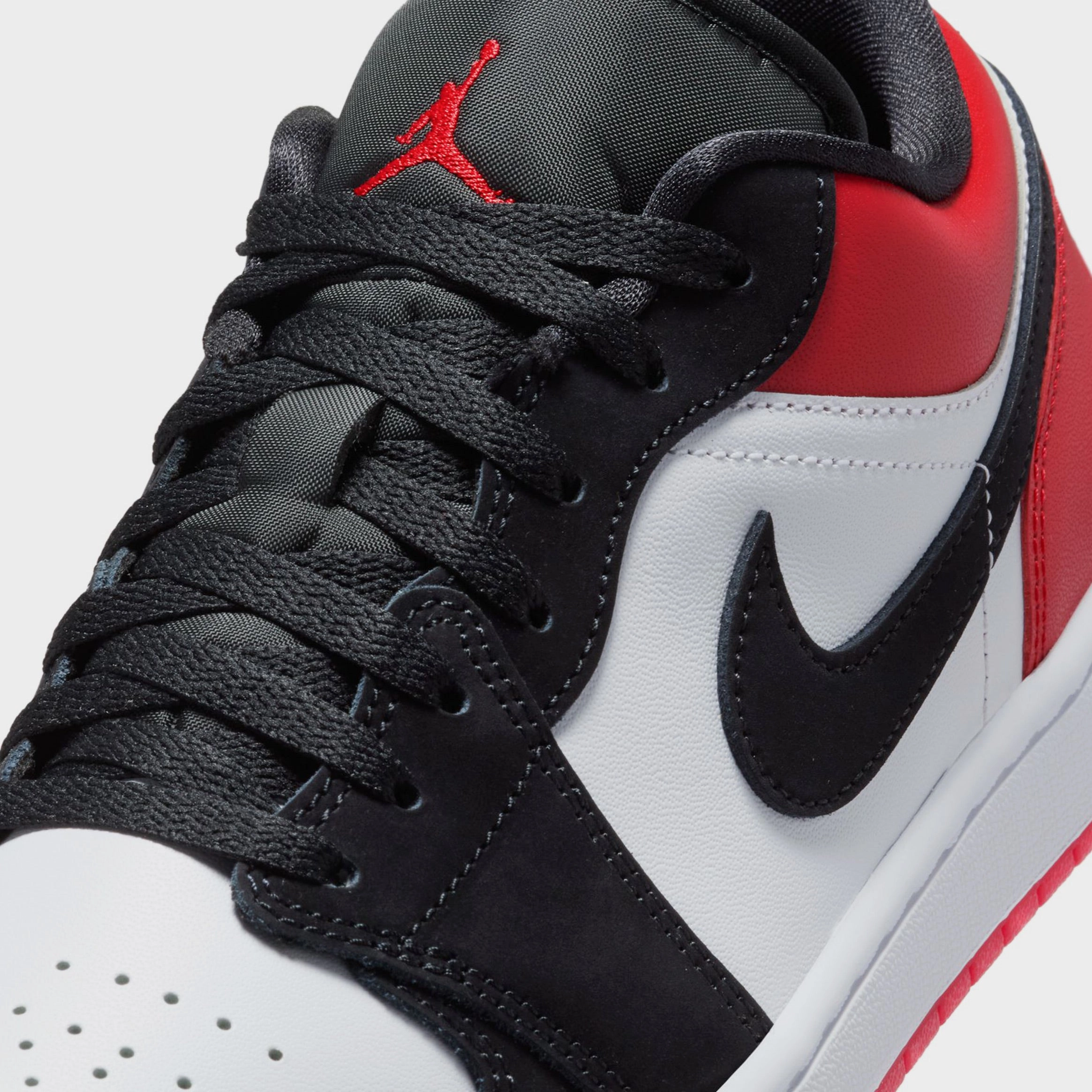 Air Jordan 1 Low SE Mens Lifestyle Shoes (White/Varsity Red/Black) Air Jordan 1 original design shoes