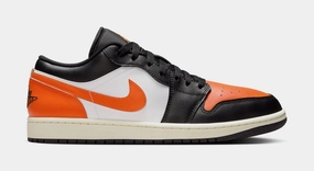 Air Jordan 1 Low Shattered Backboard Mens Lifestyle Shoes (Black/Starfish/White/Sail) Air Jordan 1 classic shoes for streetwear looks
