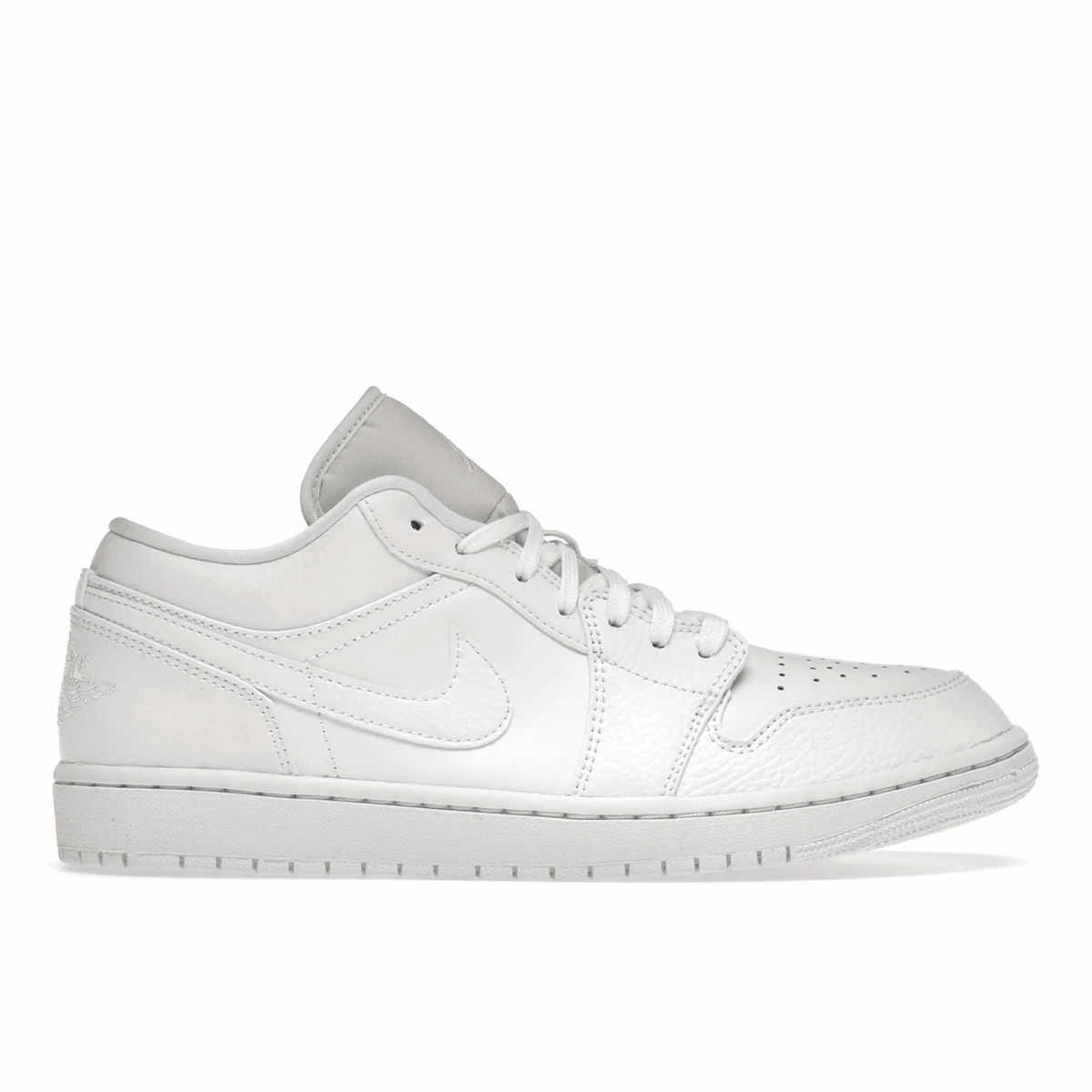 Air Jordan 1 Low Triple White Tumbled Leather Air Jordan 1 Low shoes with sleek lifestyle appeal