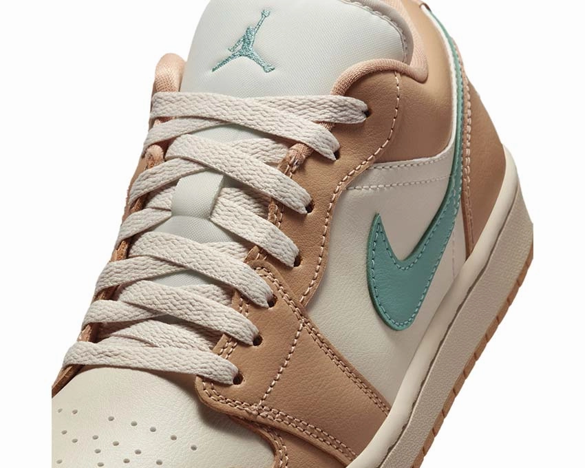 Air Jordan 1 Low W "Hemp" Vintage leather court sneakers