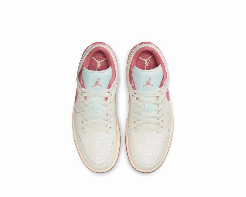 Air Jordan 1 Low W "Pink Salt" Vintage leather court sneakers