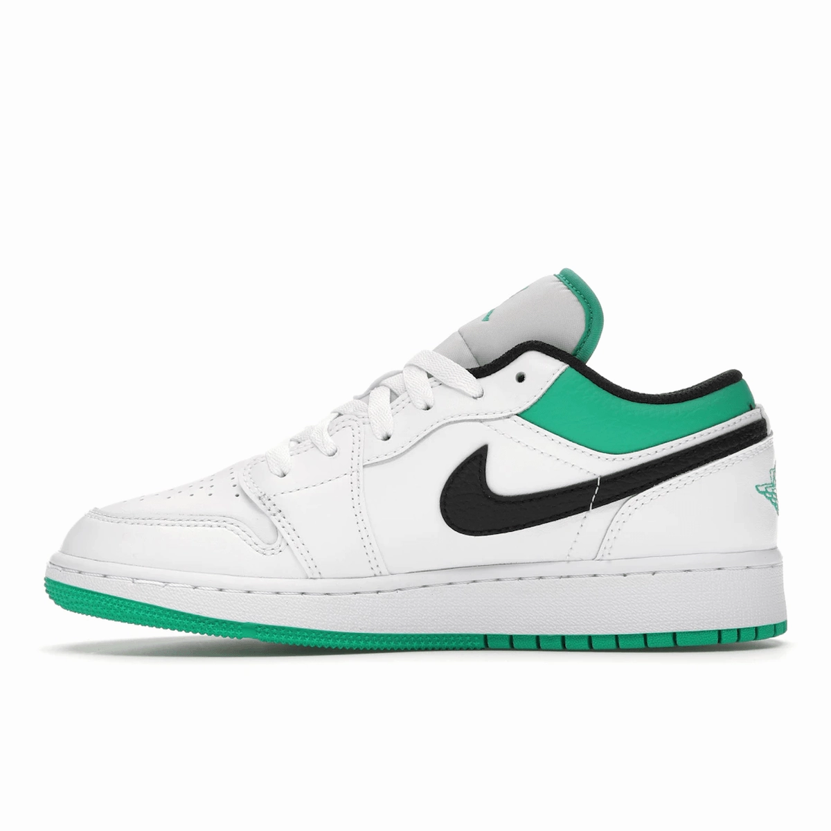 Air Jordan 1 Low White Lucky Green Tumbled Leather Air Jordan 1 Low casual sneakers