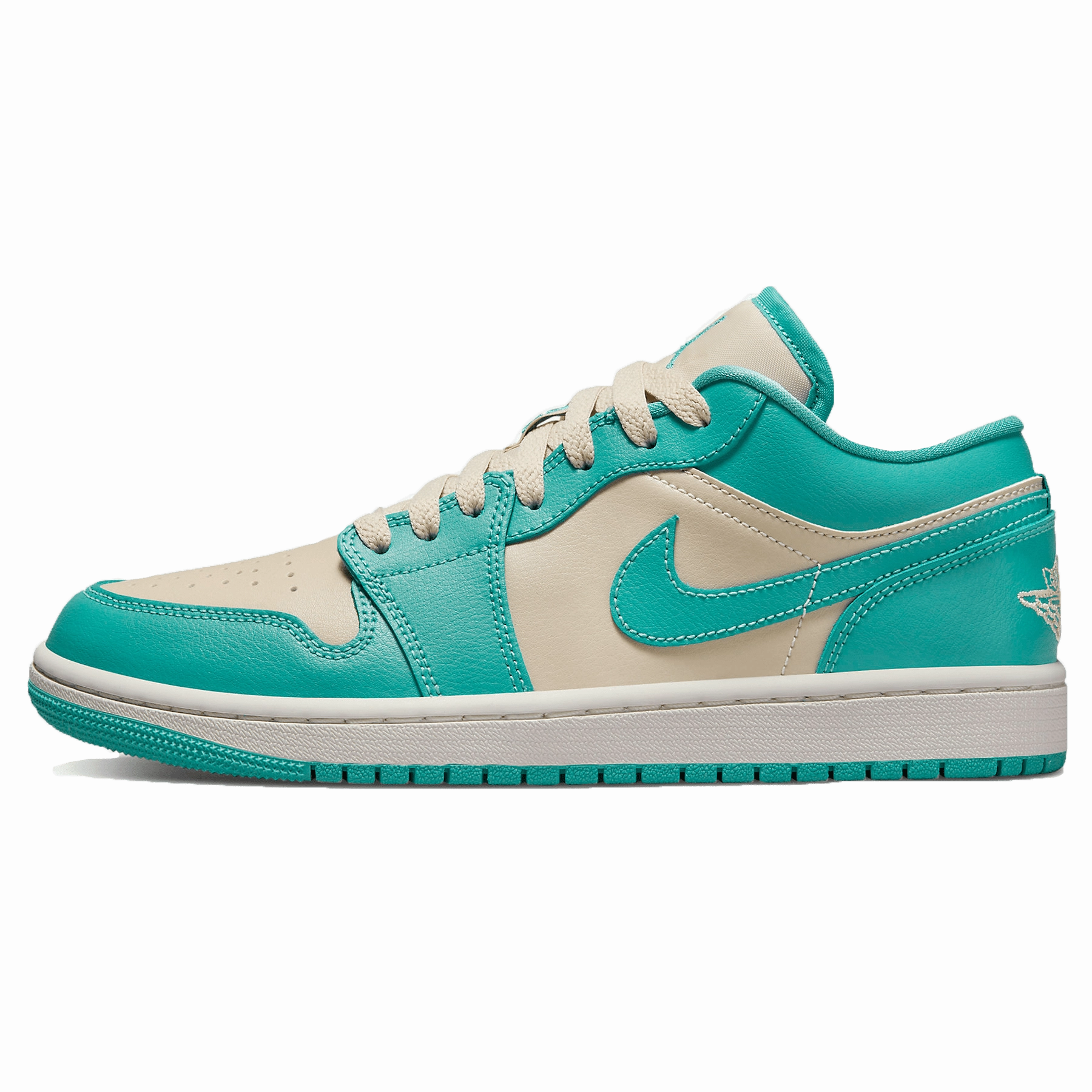 Air Jordan 1 Low Wmns 'Tropical Teal Sandy Beige' Air Jordan 1 timeless sneakers for Jordan fans