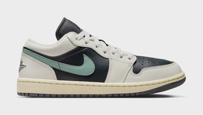 Air Jordan 1 Low Womens Lifestyle Shoes (Anthracite/Sail/Legend Sand/Jade Smoke) Air Jordan 1 classic shoes for streetwear looks