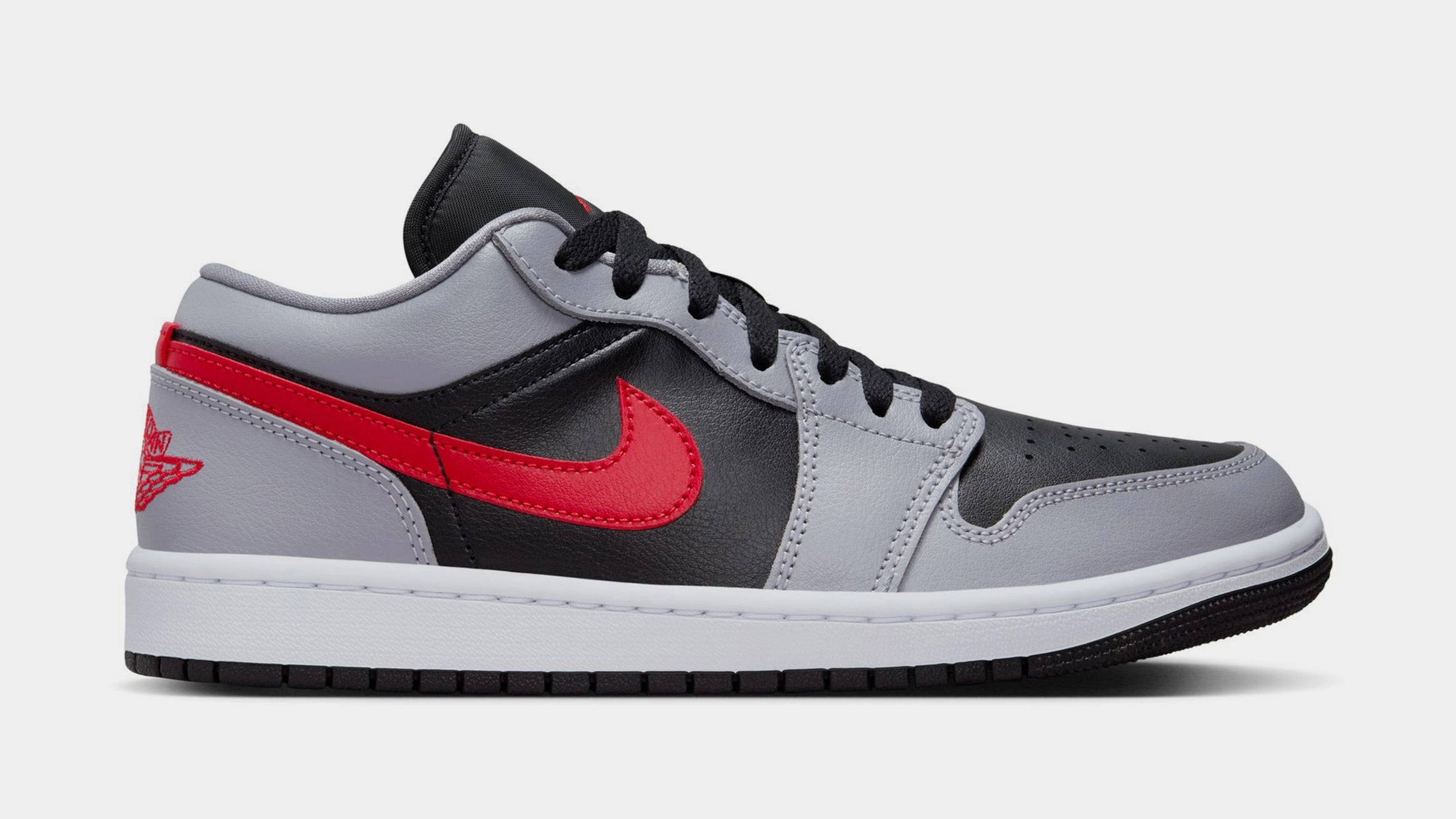 Air Jordan 1 Low Womens Lifestyle Shoes (Cement Grey/Fire Red/Black/White) Air Jordan 1 classic shoes for streetwear looks