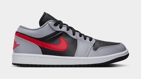 Air Jordan 1 Low Womens Lifestyle Shoes (Cement Grey/Fire Red/Black/White) Air Jordan 1 classic shoes for streetwear looks