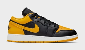 Air Jordan 1 Low Yellow Ochre Grade School Lifestyle Shoes (Yellow Ochre/Black/White) Air Jordan 1 classic shoes for streetwear looks