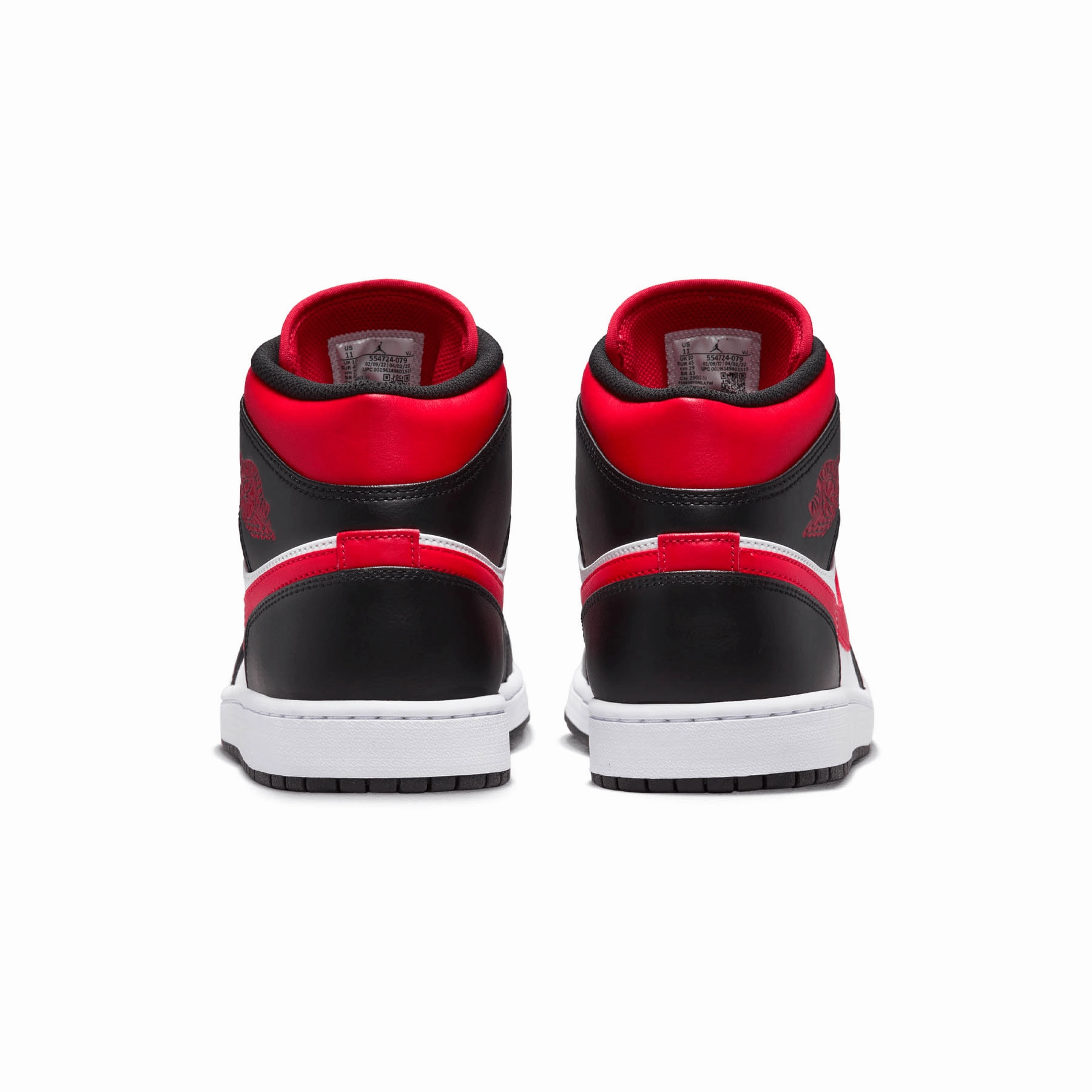 Air Jordan 1 Mid 'Black Fire Red' Air Jordan 1 vintage style sneakers