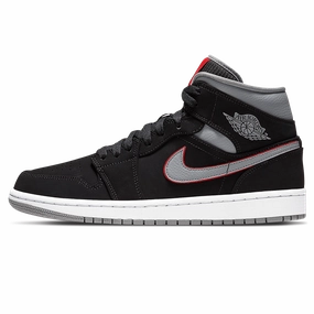 Air Jordan 1 Mid 'Black Grey' Air Jordan 1 sneakers with heritage court style