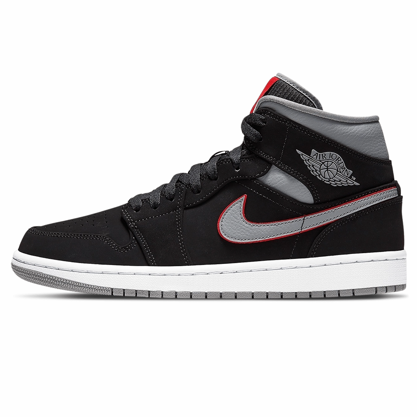 Air Jordan 1 Mid 'Black Grey' Air Jordan 1 sneakers with heritage court style