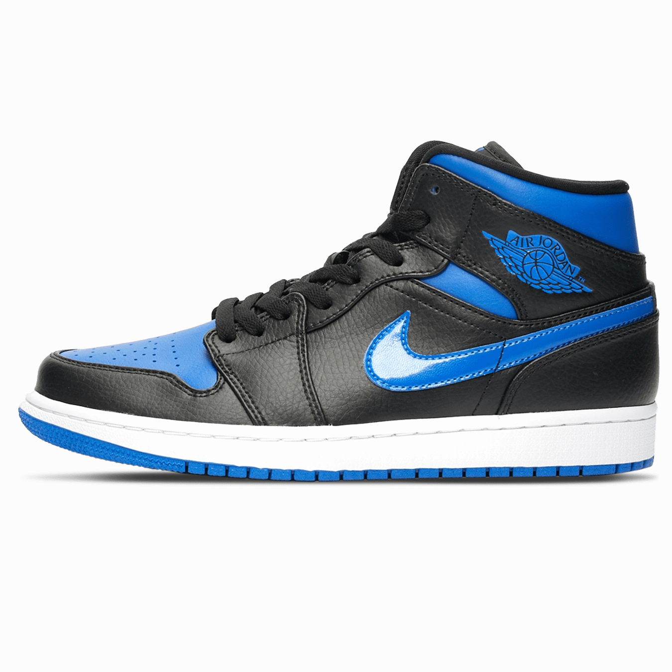 Air Jordan 1 Mid 'Black Hyper Royal' Air Jordan 1 Mid versatile shoes for daily wear