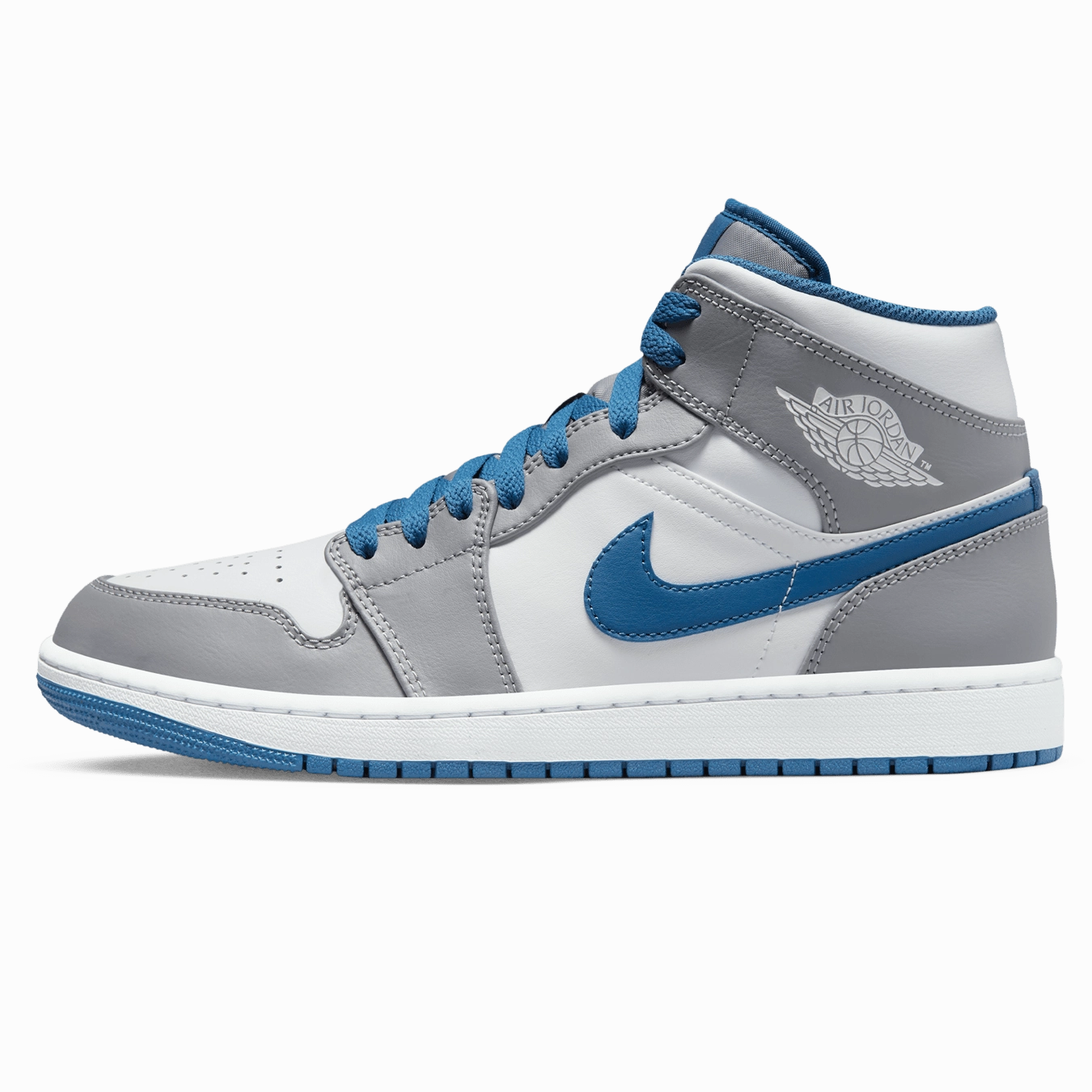 Air Jordan 1 Mid 'Cement True Blue' Air Jordan 1 Mid versatile shoes for daily wear