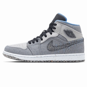 Air Jordan 1 Mid 'Crater Grey University Blue' Air Jordan 1 Mid versatile shoes for daily wear
