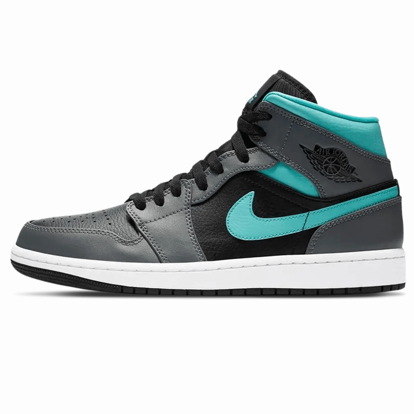 Air Jordan 1 Mid 'Grey Aqua' Air Jordan 1 sneakers with heritage court style