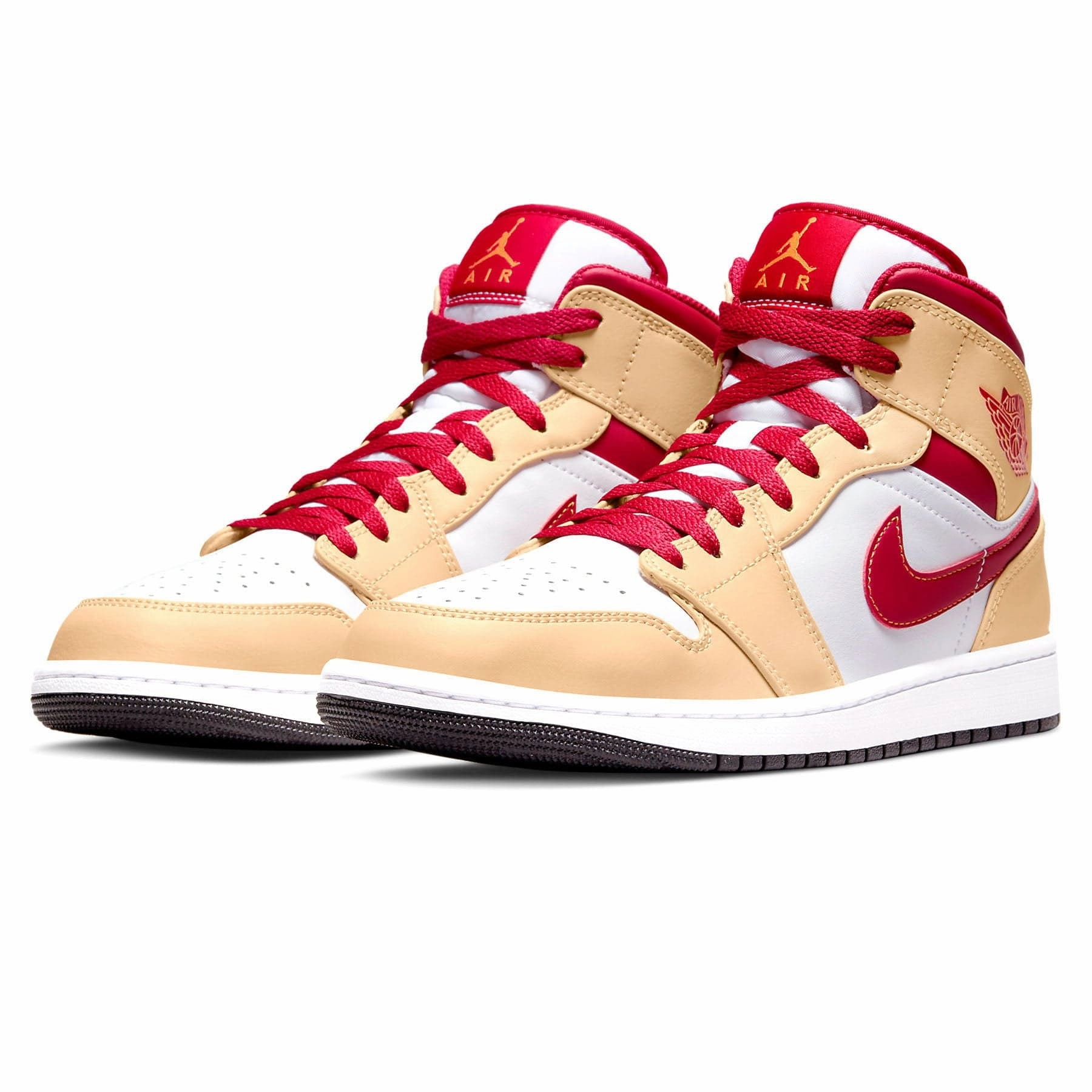 Air Jordan 1 Mid 'Light Curry Cardinal Red' Air Jordan 1 classic sneakers