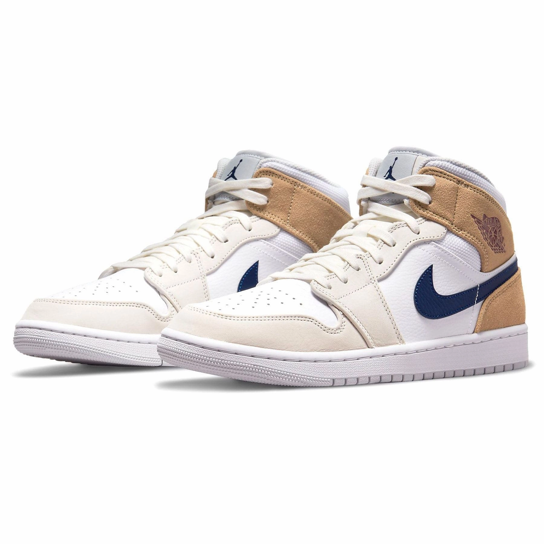 Air Jordan 1 Mid 'Tan Suede Navy' Air Jordan 1 Mid streetwear shoes