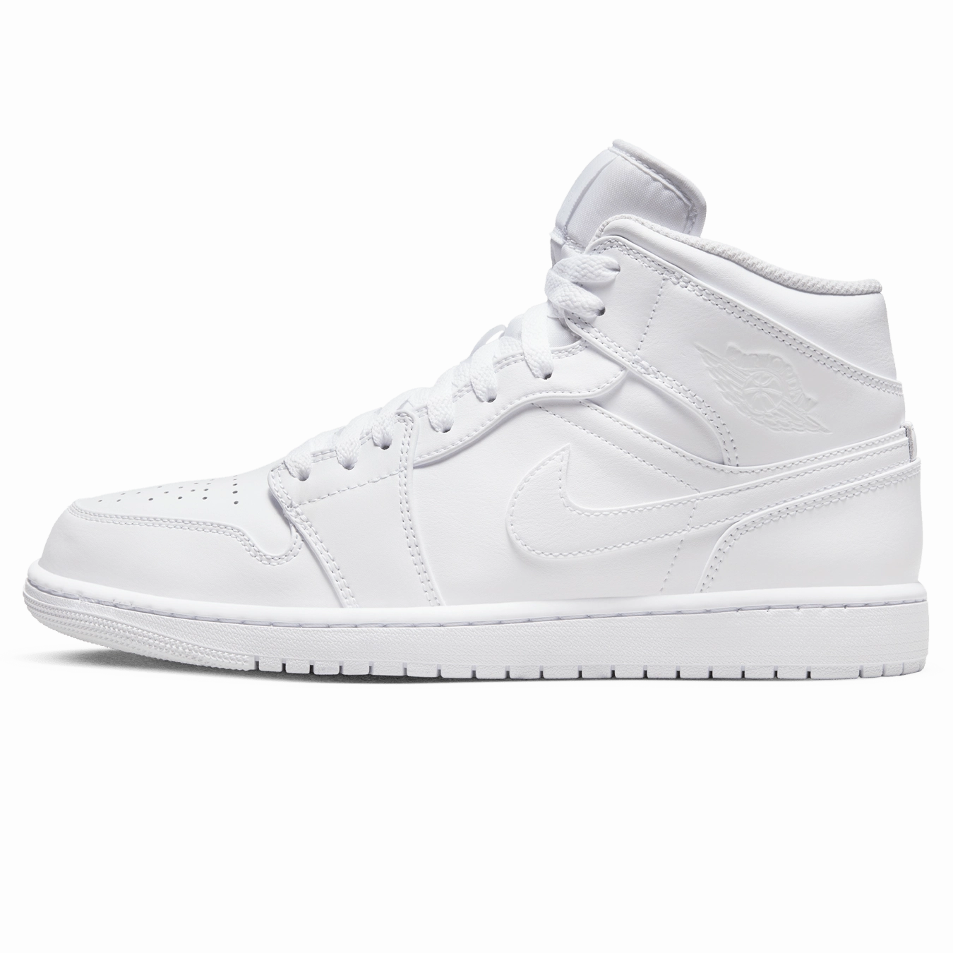 Air Jordan 1 Mid 'Triple White' 2022 Air Jordan 1 sneakers with heritage court style