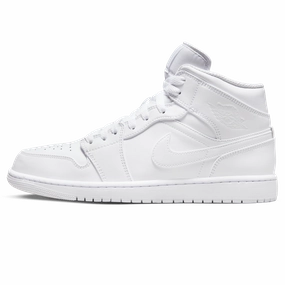 Air Jordan 1 Mid 'Triple White' 2022 Air Jordan 1 Mid versatile shoes for daily wear