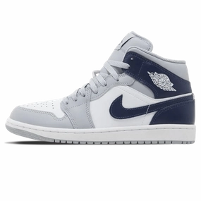 Air Jordan 1 Mid 'Wolf Grey Midnight Navy' Air Jordan 1 sneakers with heritage court style