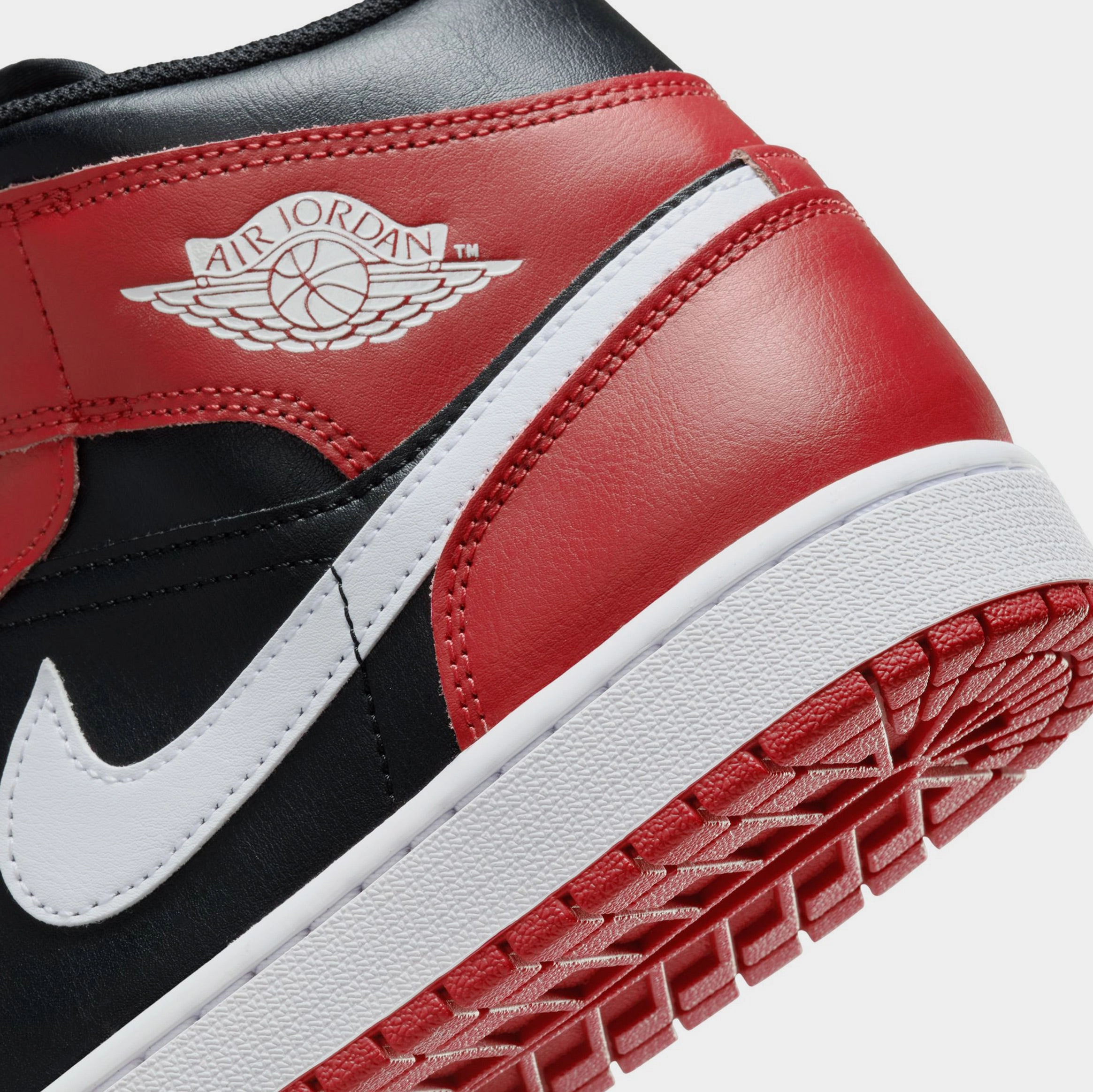 Air Jordan 1 Mid Black Gym Red Mens Basketball Shoes (Black/Gym Red/ White) Air Jordan 1 original design shoes