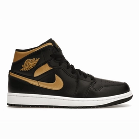 Air Jordan 1 Mid Black Metallic Gold Air Jordan 1 Mid sneakers with bold retro vibes