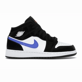 Air Jordan 1 Mid Black Racer Blue White Air Jordan 1 Mid sneakers with bold retro vibes