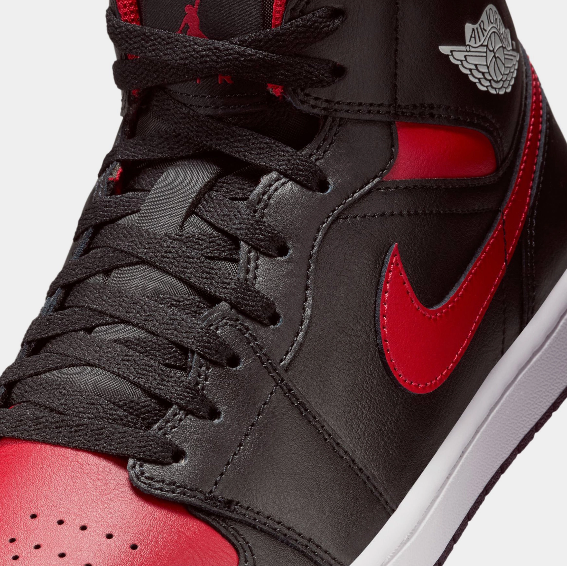 Air Jordan 1 Mid Bred Mens Basketball Shoes (Black/Varsity Red/Summit White) Air Jordan 1 original design shoes