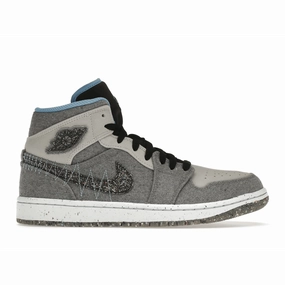Air Jordan 1 Mid Crater Gray University Blue Air Jordan 1 Mid sneakers with bold retro vibes