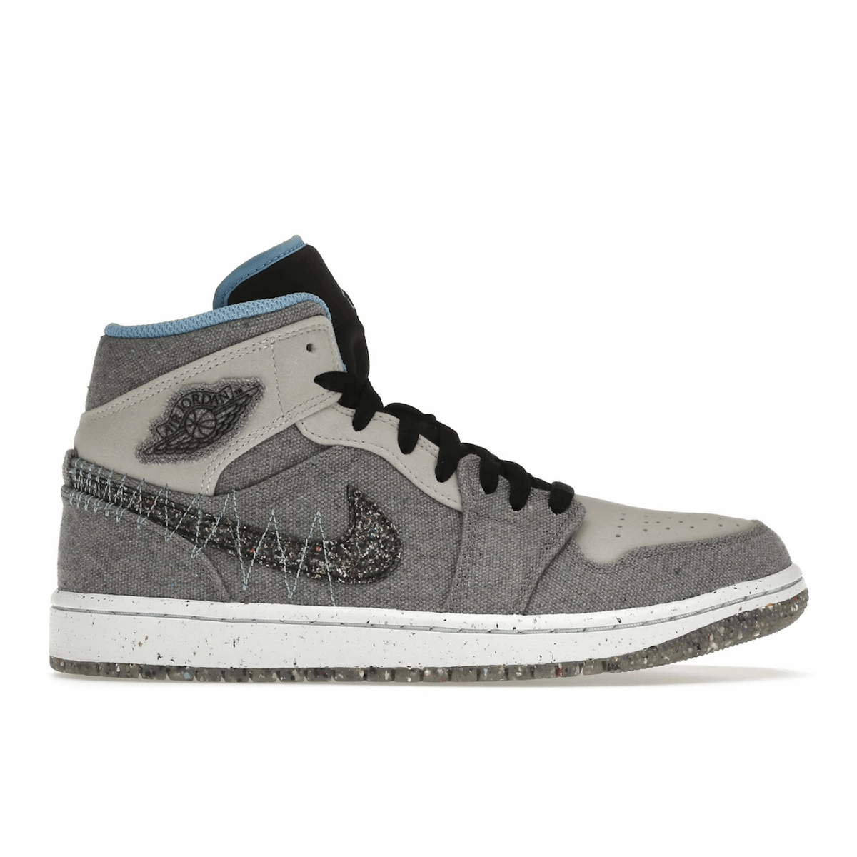 Air Jordan 1 Mid Crater Gray University Blue Air Jordan 1 Mid sneakers with bold retro vibes