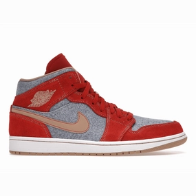 Air Jordan 1 Mid Denim Red Air Jordan 1 Mid sneakers with bold retro vibes