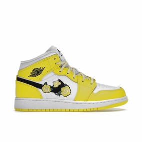 Air Jordan 1 Mid Dynamic Yellow Floral Air Jordan 1 Mid sneakers with bold retro vibes