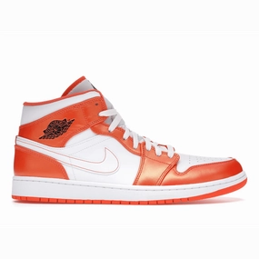 Air Jordan 1 Mid Electro Orange Air Jordan 1 Mid sneakers with bold retro vibes