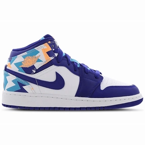 Air Jordan 1 Mid Geometric Print Air Jordan 1 Mid sneakers with bold retro vibes