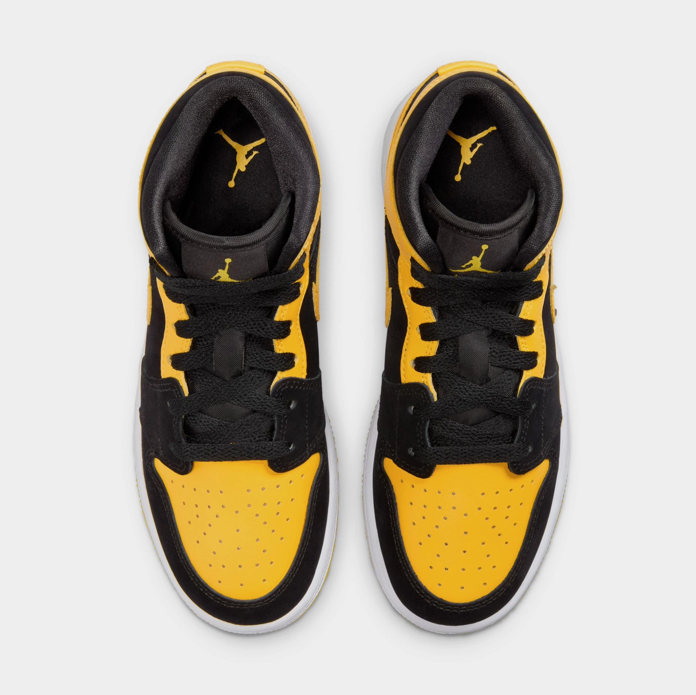 Air Jordan 1 Mid Grade School Lifestyle Shoes ( Black/White/Varsity Maize) Air Jordan 1 original design shoes
